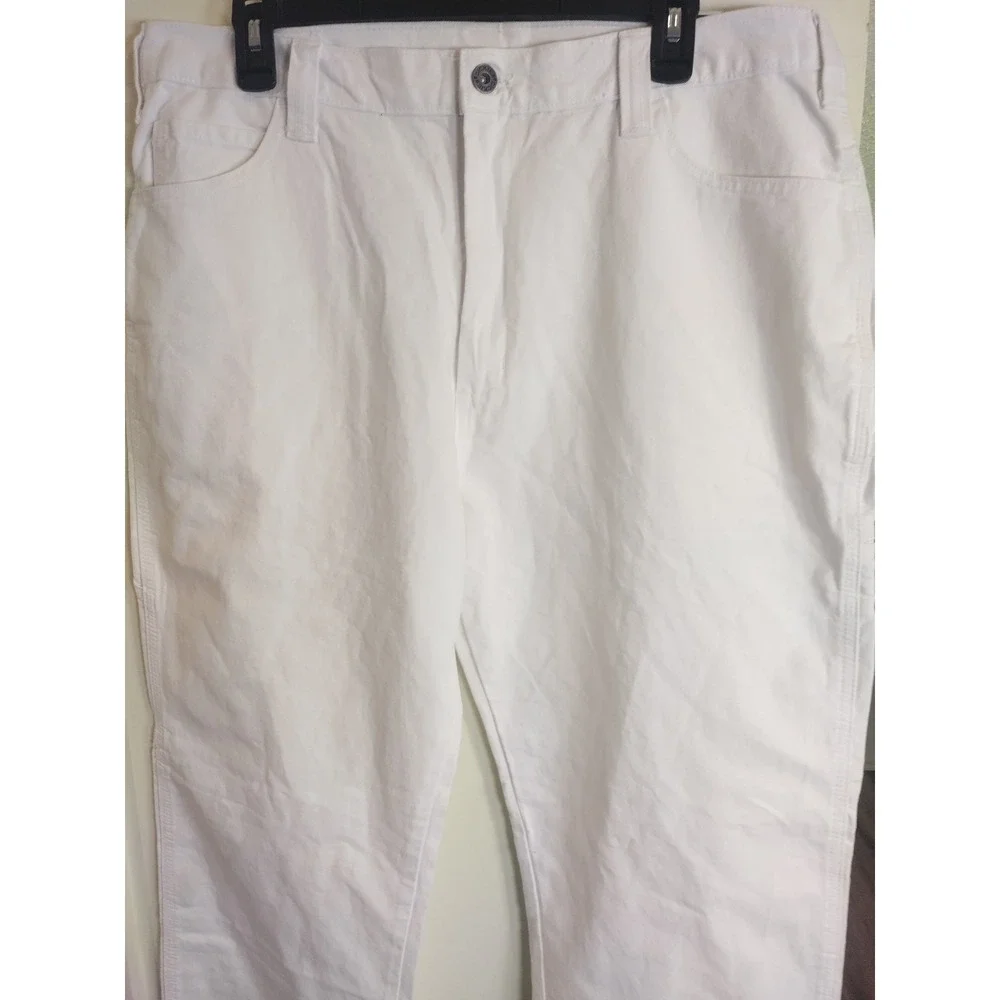 Dickies Mens White Utility Painter Pants Relaxed Straight Fit 36x32 NWT A861G0WH